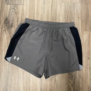 EUC Under Armour Men’s Track Shorts Gray with Liner Large
